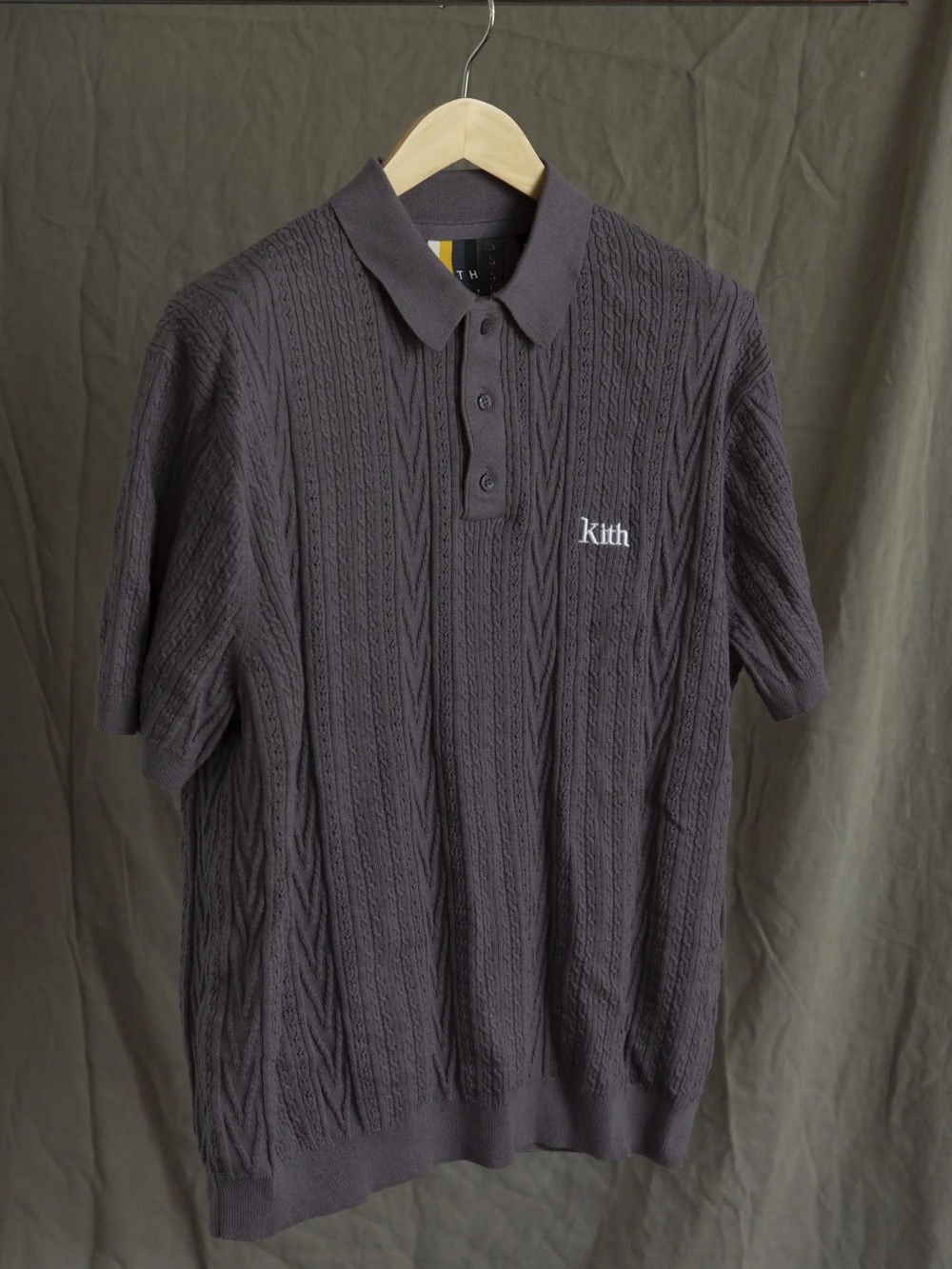 Kith Men's Charcoal Cable-Knit‎ Polo